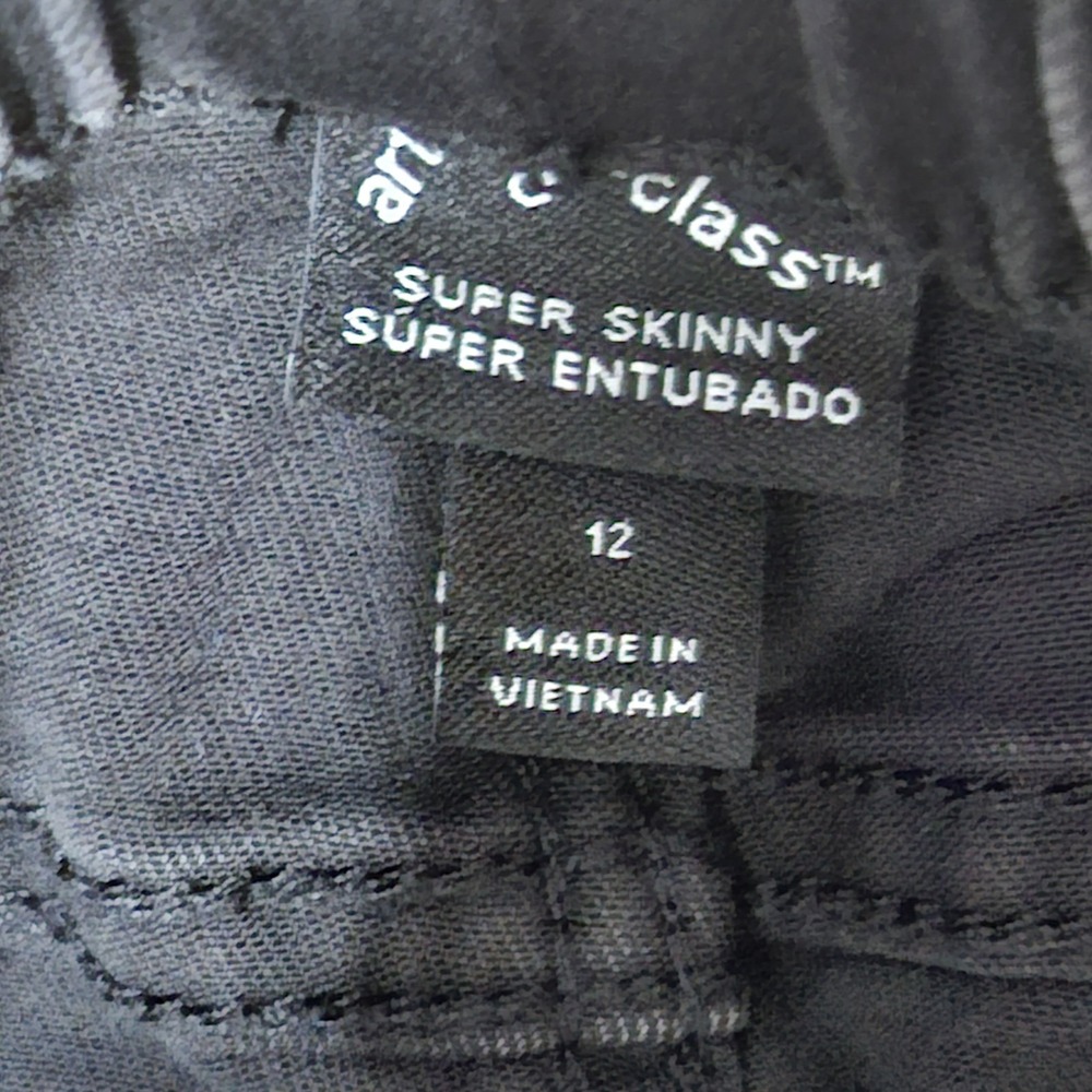 Art Class Boys Super Skinny Jeans Washed Black Gray Stretch Drawstring Size 12 - Picture 3 of 6